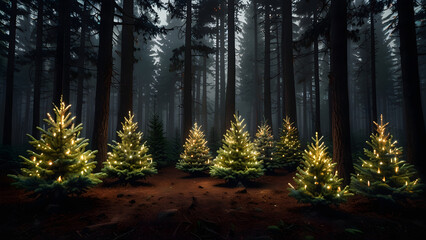 Obraz premium magical forests with christmas tree