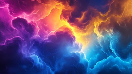 A vibrant, dynamic storm clouds background with a clear area for text