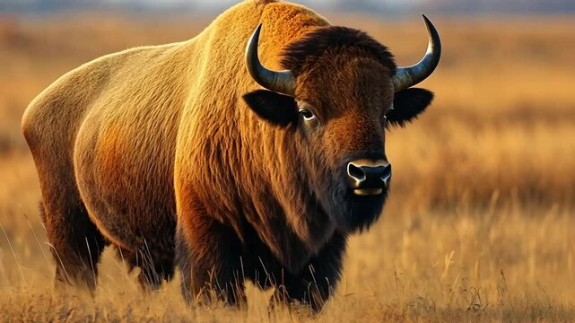 a bison on the prairie footage