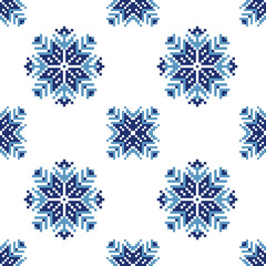 set of snowflakes on white