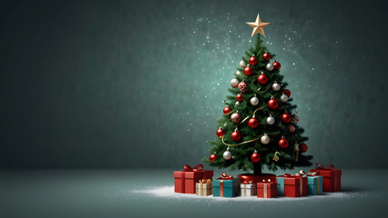 merry christmas tree greeting 