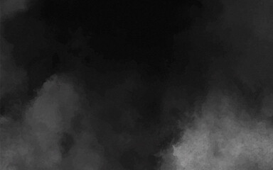 Abstract black and white realistic smoke clouds with shadow overlay effect background. Mystery dark background with spooky white light and fog. Vector illustration of smoky mist toxic vapor on floor.