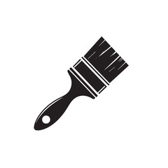 Paintbrush silhouette. Paintbrush logo, icon. Paintbrush vector design isolated on white background.