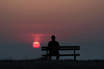 Obraz premium Concept of solitude and contemplation, as the man is alone
