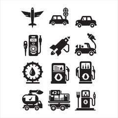 Petrol icon silhouette on white background
