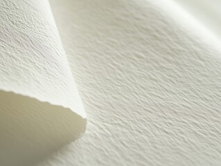 A close-up of textured white paper showcases fine fibers, subtle imperfections, and elegant simplicity.