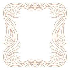 Vector design element and illustration in simple linear style - boho arch logo design element and frame for social media stories and posts, square border with ornament and copy space for text