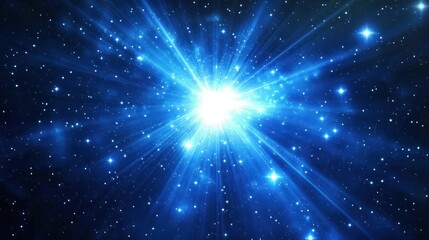 Naklejka premium star burst background with a blue light effect in