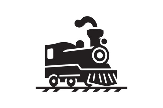 recommend clip art: Locomotive train clip art vector silhouette illustration isolated in white background