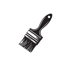 Paintbrush silhouette. Paintbrush logo, icon. Paintbrush vector design isolated on white background.