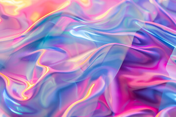 Obraz premium A colorful, flowing piece of fabric with a rainbow pattern