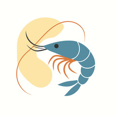a Shrimp silhouette vector art, isolated white background