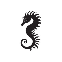 Fototapeta premium Seahorse in cartoon, doodle style . Image for t-shirt, web, mobile apps and ui. Isolated 2d vector illustration in logo, icon, sketch style, Eps 10, black and white. AI Generative