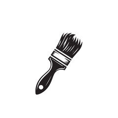 Paintbrush silhouette. Paintbrush logo, icon. Paintbrush vector design isolated on white background.