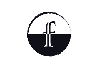 Letter F logo initial design template