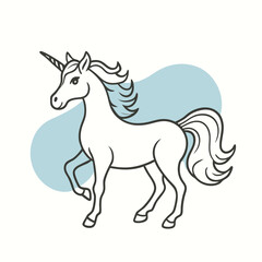 Obraz premium a unicorn, silhouette vector art illustration clipart, isolated white background