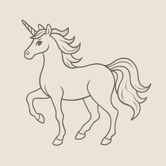 Obraz premium a unicorn, silhouette vector art illustration clipart, isolated white background