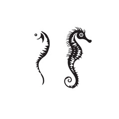 Fototapeta premium Seahorse in cartoon, doodle style . Image for t-shirt, web, mobile apps and ui. Isolated 2d vector illustration in logo, icon, sketch style, Eps 10, black and white. AI Generative