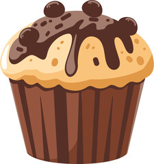 Muffin Cup Cake Flat Vector