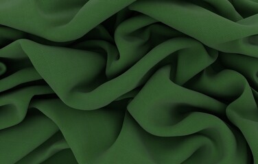 Elegant drapery of delicate green fabric.