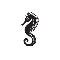 Obraz premium Seahorse in cartoon, doodle style . Image for t-shirt, web, mobile apps and ui. Isolated 2d vector illustration in logo, icon, sketch style, Eps 10, black and white. AI Generative