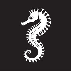 Fototapeta premium Seahorse in cartoon, doodle style . Image for t-shirt, web, mobile apps and ui. Isolated 2d vector illustration in logo, icon, sketch style, Eps 10, black and white. AI Generative