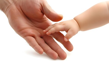 Hand Holding a Baby's Hand: A gentle adult hand holding a baby's tiny hand, symbolizing care and protection. 
