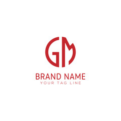 A set of letter G M logo designs is made with a circle shape. Premium Vector