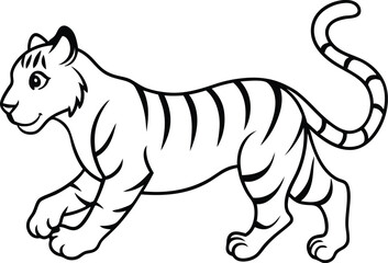 Stunning tiger logo icon line art vector illustration for unique graphic design