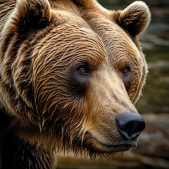 Beautiful Realistic Close Up Bear Head