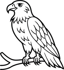 Eagle logo icon line art vector illustration featuring a detailed eagle head design ideal for vector art and emblem graphics