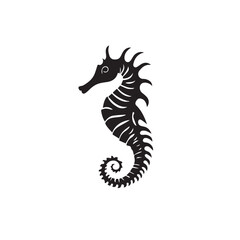 Seahorse in cartoon, doodle style . Image for t-shirt, web, mobile apps and ui. Isolated 2d vector illustration in logo, icon, sketch style, Eps 10, black and white. AI Generative