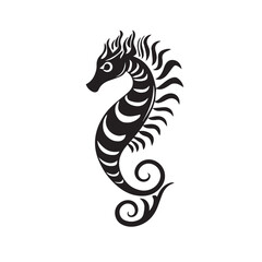 Seahorse in cartoon, doodle style . Image for t-shirt, web, mobile apps and ui. Isolated 2d vector illustration in logo, icon, sketch style, Eps 10, black and white. AI Generative
