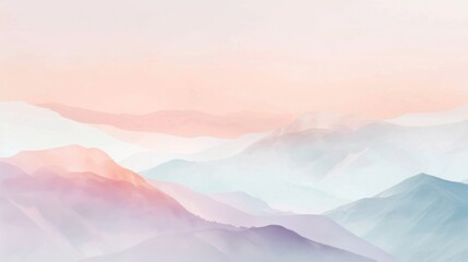 Pastel mountains rise gently against a soft sky in lavender, mint, and peach, creating a backdrop for children's education. 
