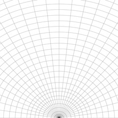 Vector illustration of lines intersecting each other in hemispheric grid-like pattern. Blueprint for plans, layouts, or decorative elements in design and architecture. Geometric background for represe