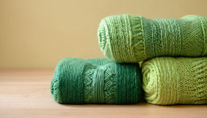 Knitted Wool Sweater Clothes, folded and stacked empty space