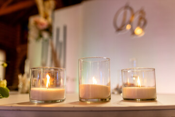 close up of wedding reception table set up 