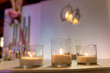close up of wedding reception table set up