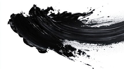 Abstract black in splash, paint, brush strokes, stain grunge isolated on white background, Japanese style with Generative AI. transparent background