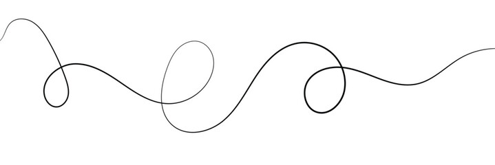 One continuous squiggle line. Curved single line.