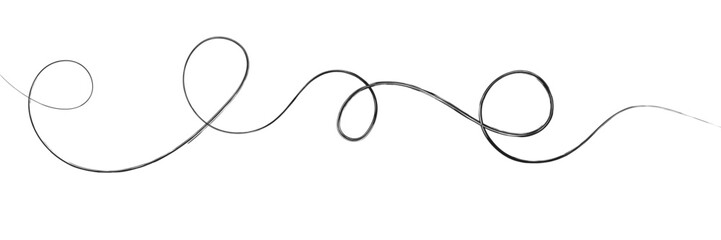 One continuous squiggle line. Curved single line.