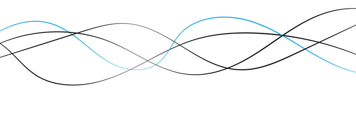 Thin line wavy abstract vector background. Curve wave seamless pattern. Line art striped graphic template. 