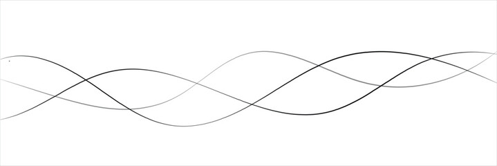 Thin line wavy abstract vector background. Curve wave seamless pattern. Line art striped graphic template. 