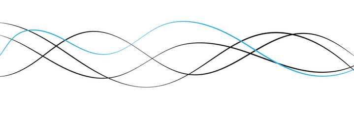 Thin line wavy abstract vector background. Curve wave seamless pattern. Line art striped graphic template. 