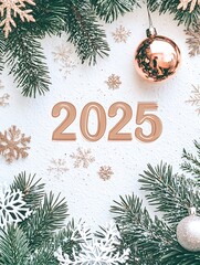 Elegant Minimalist New Year 2025 Postcard Design