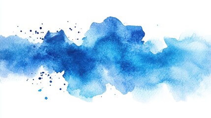 Obraz premium abstract watercolor stain organic blue shapes on white background artistic painterly design