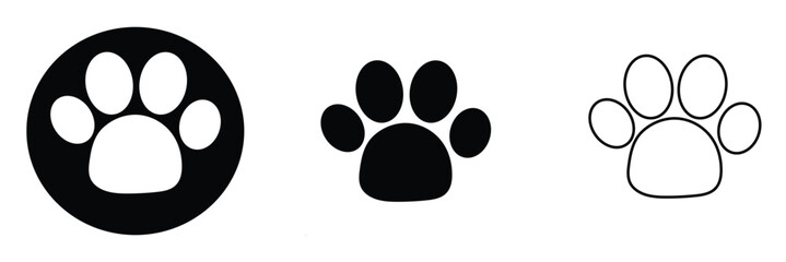 Paw icon set vector. paw print sign and symbol. © Micro  Vector Market