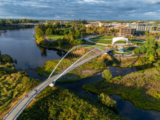 Aerial View Peter Minto Bridge Salem Oregon Salem Riverfront Park