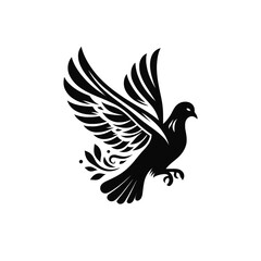 a simple dove silhouette vector style