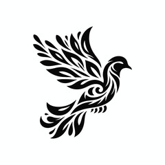 a simple dove silhouette vector style